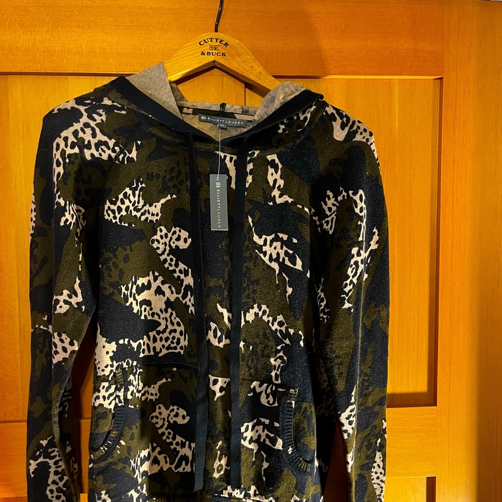 Elliot Lauren Animal Print Hooded Sweater